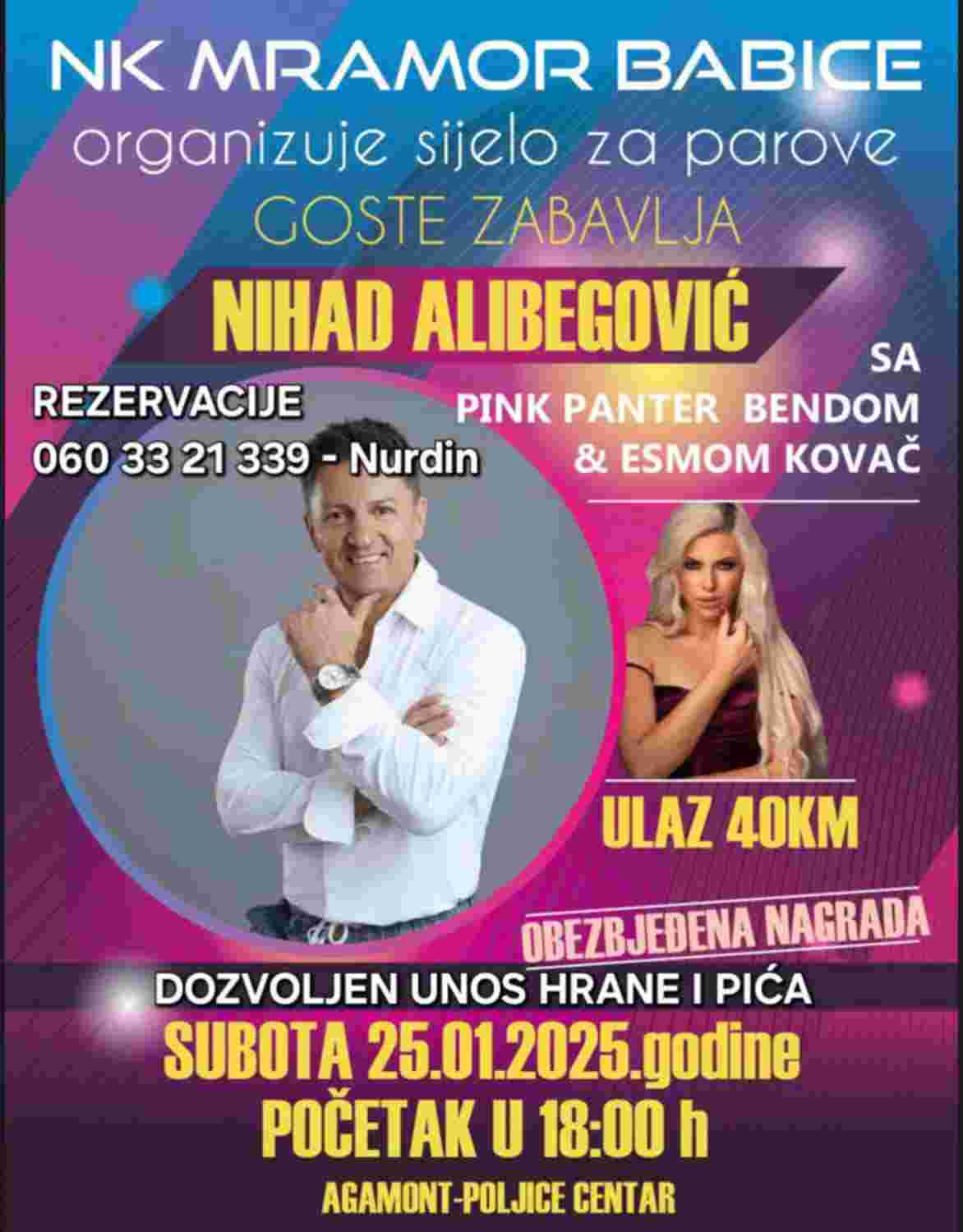 NK MRAMOR, BABICE: Repriza Nove godine uz Nihada Alibegovića, Esmu Kovač i Pink Panter bend