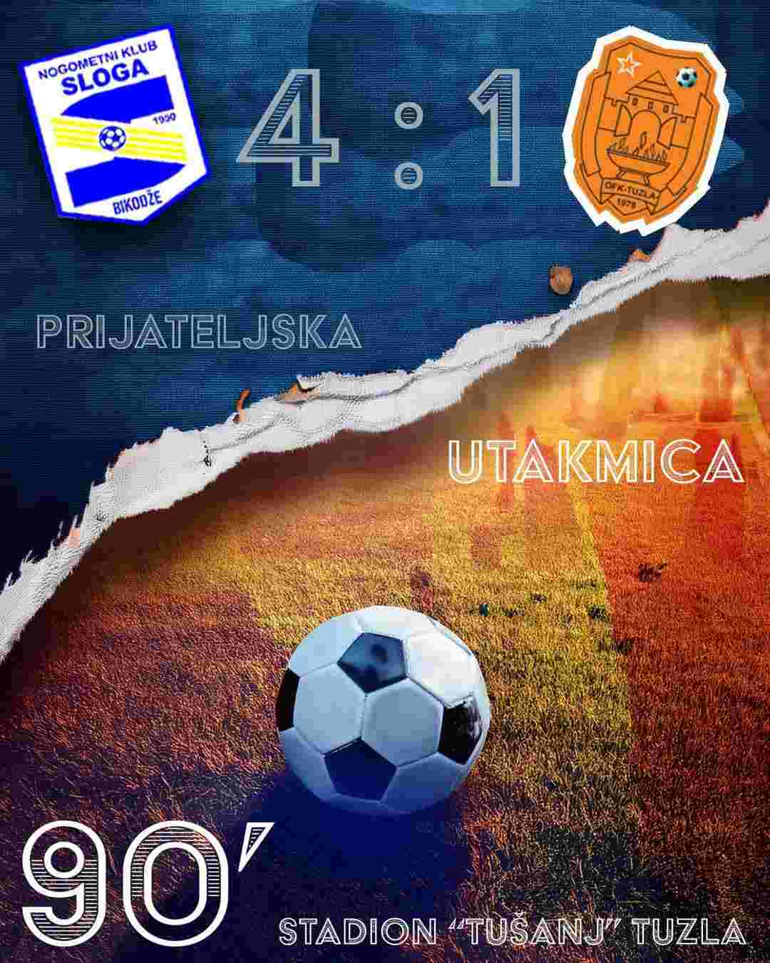 NK Sloga Bikodže uvjerljiva u generalnoj probi protiv OFK Tuzla