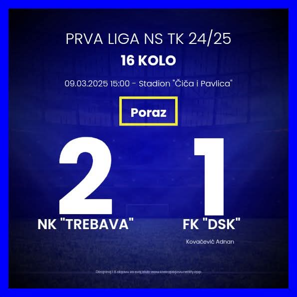 Poraz DSK-a na gostovanju u Zelinji