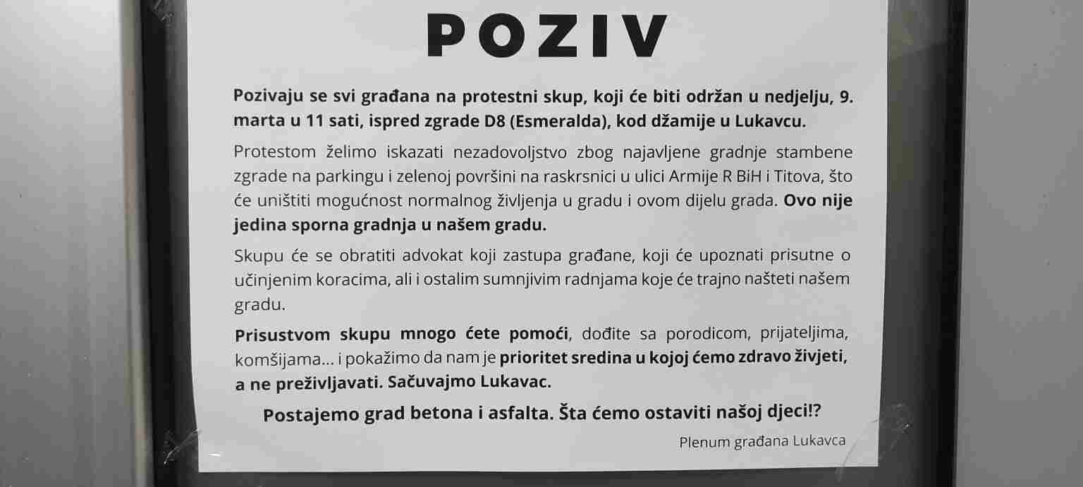 NOVI PROTESTI U LUKAVCU: Građani Lukavca najavili protest protiv neplanske gradnje
