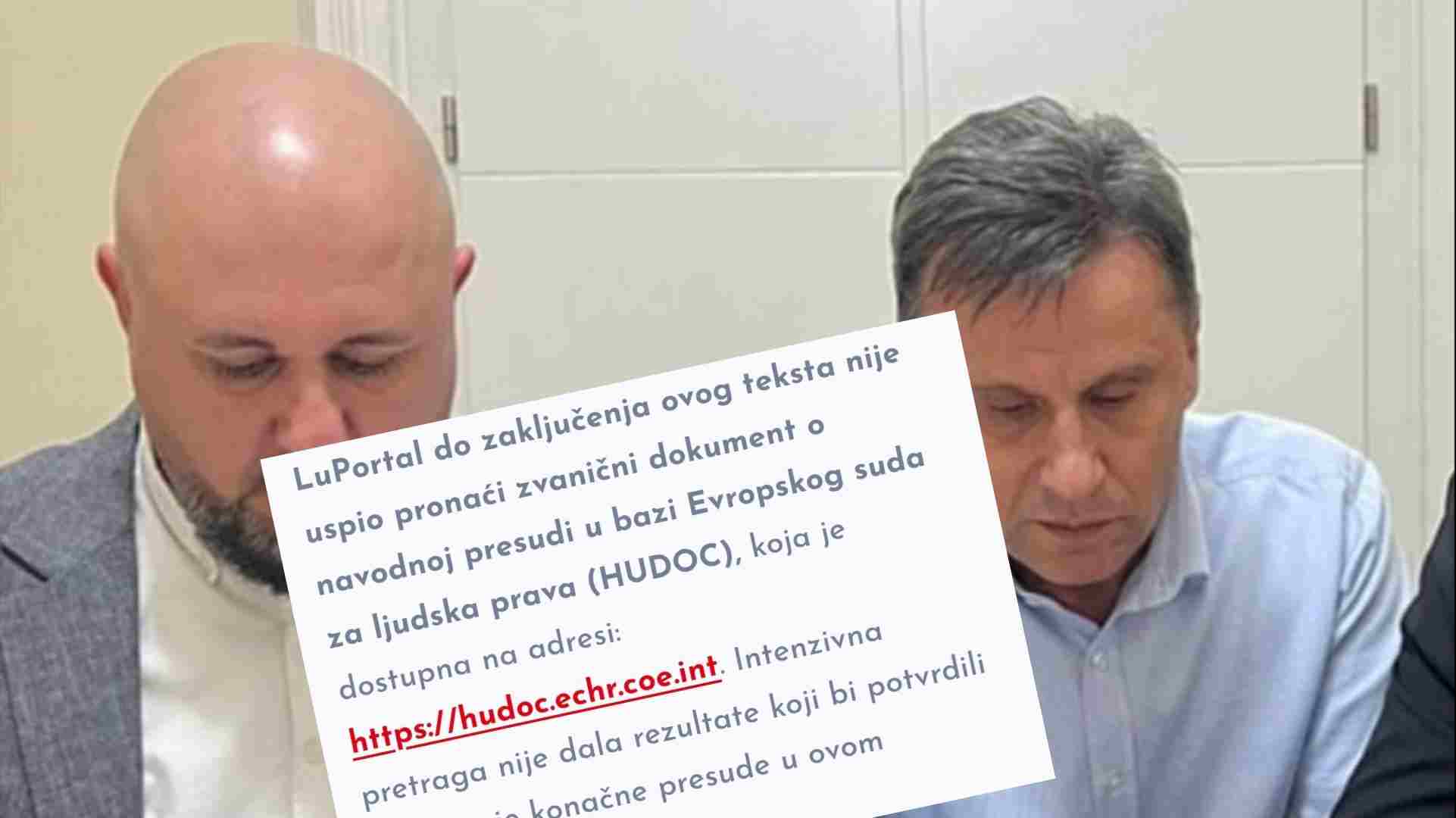 LuPortal objavio tačne informacije: Presuda ESLJP u slučaju Novalić–Solak još nije donesena