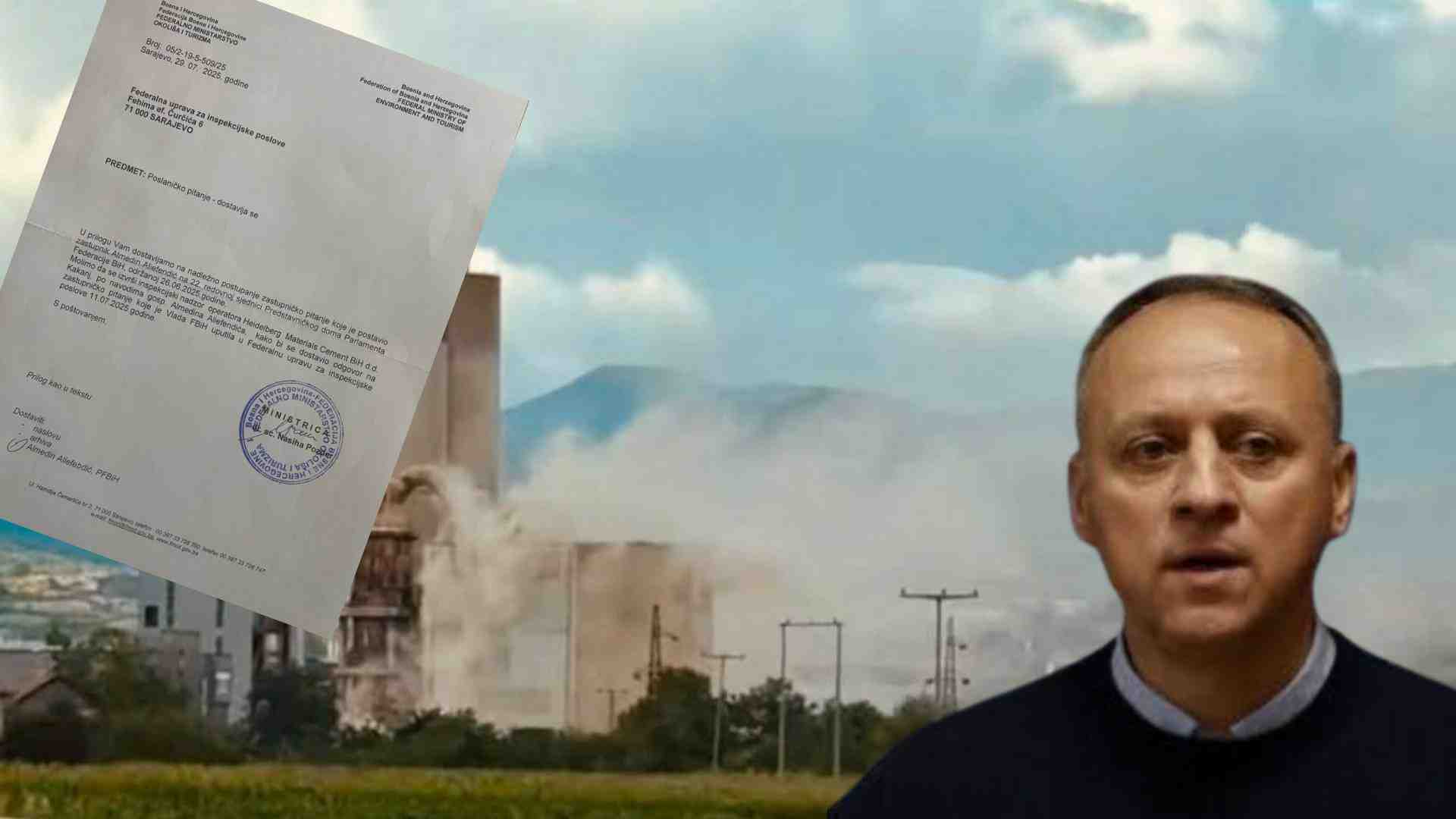 Ekološki incident u Cementari Kakanj: Zastupnik Aliefendić traži hitnu reakciju inspekcije