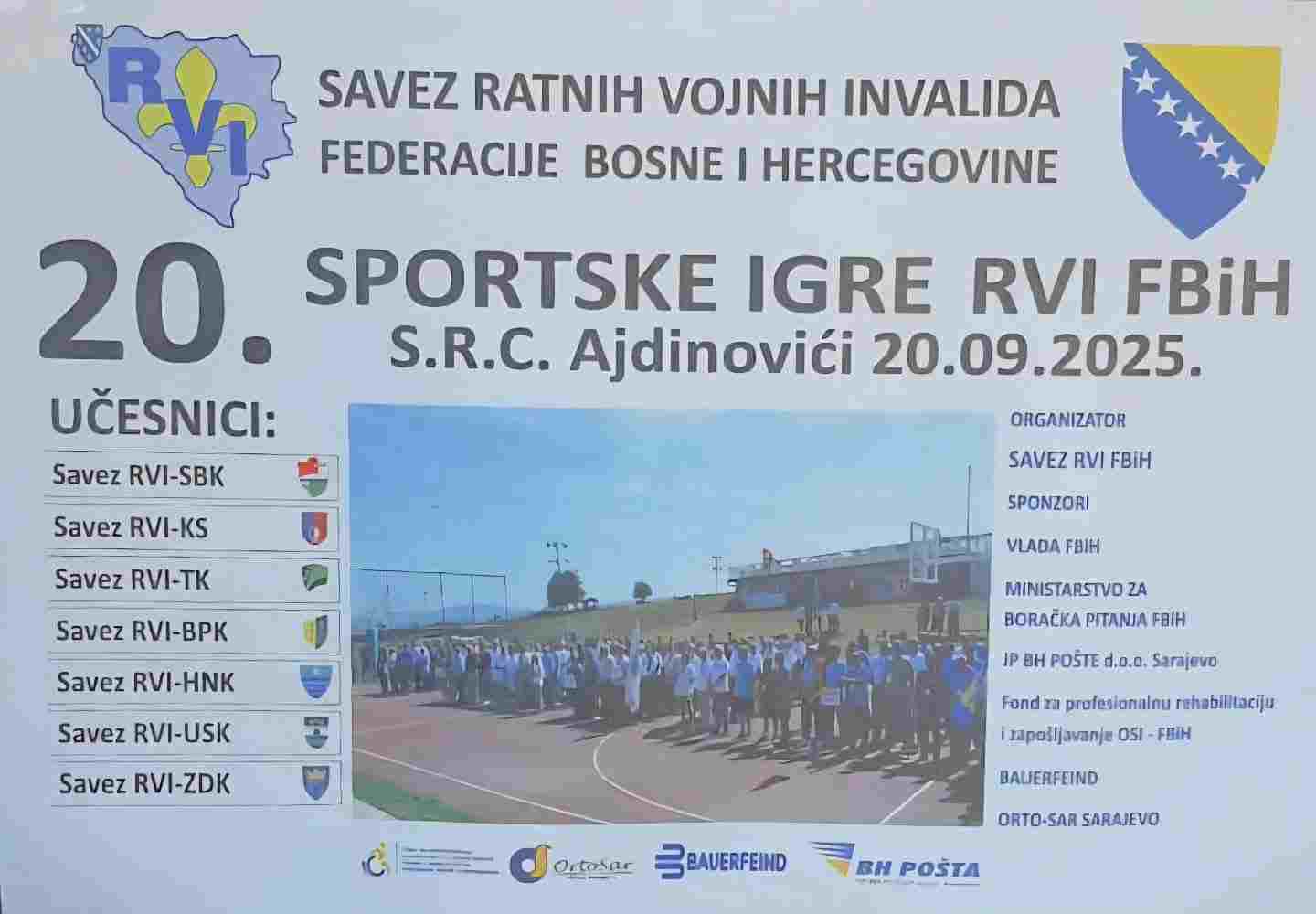 Sinovi Bosne učestvovali na 20. Sportskim igrama RVI FBiH