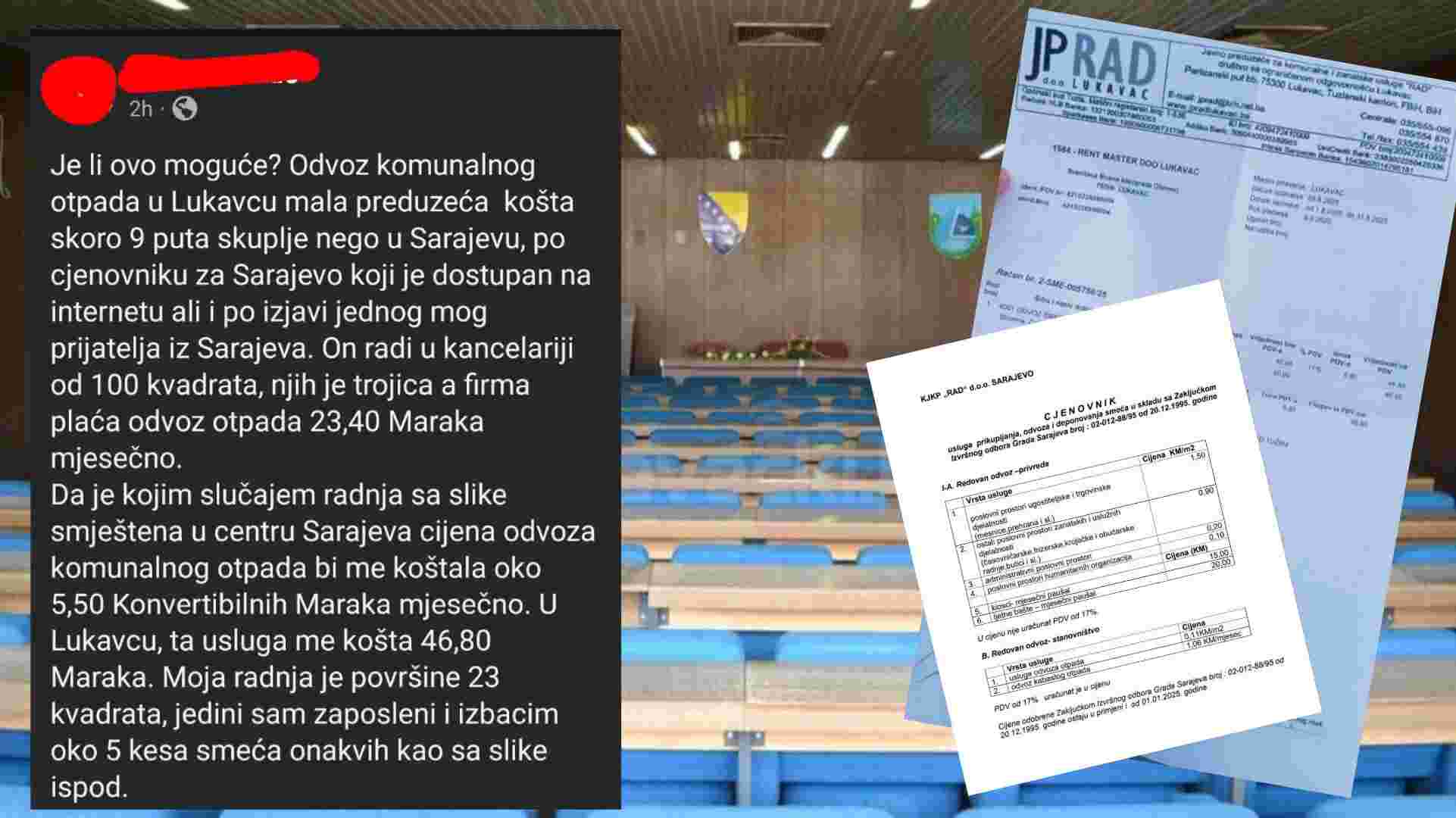 Mala preduzeća u Lukavcu plaćaju gotovo devet puta više za odvoz smeća nego u Sarajevu