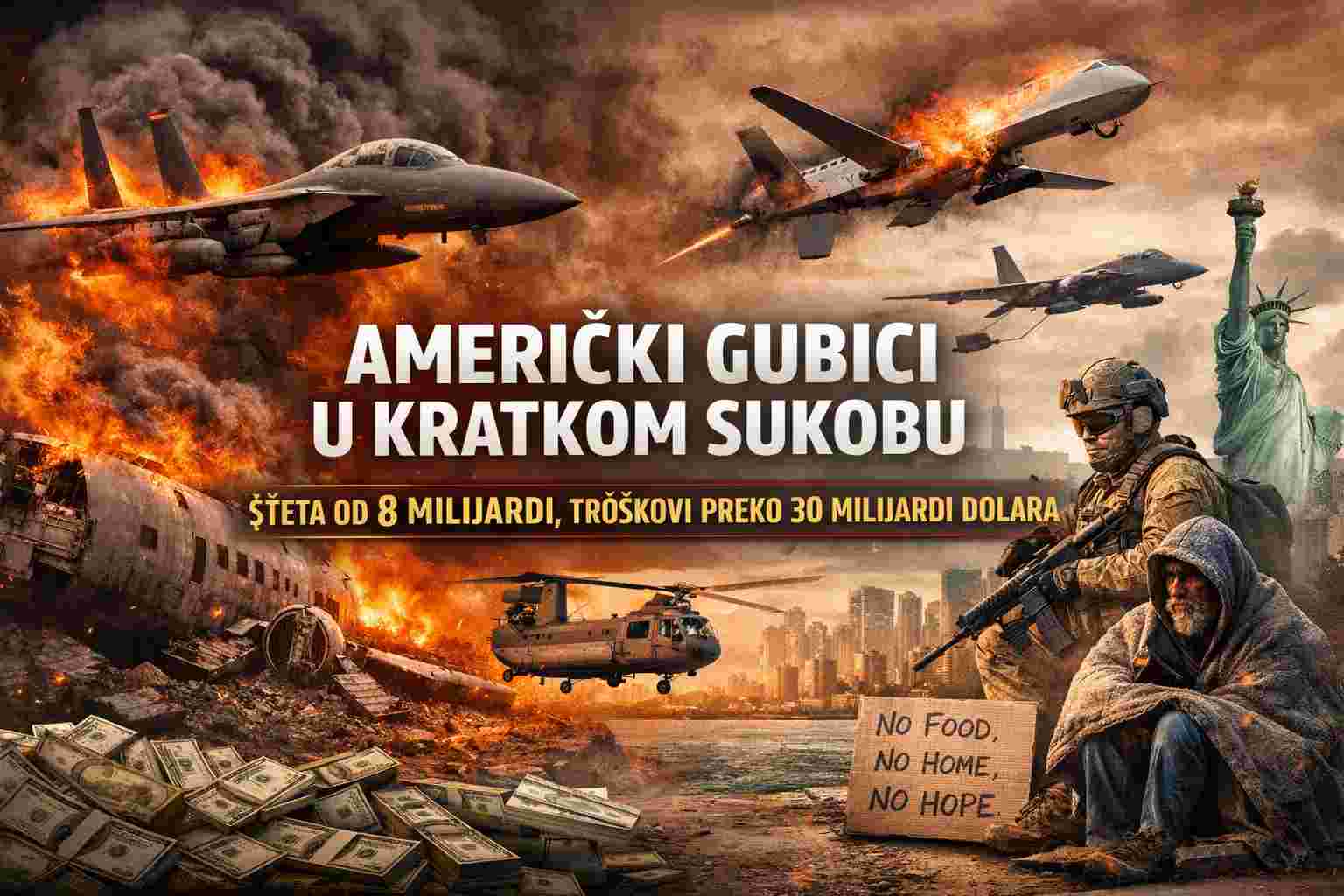 AMERIČKI GUBICI U KRATKOM SUKOBU: Desetine letjelica uništene, šteta procijenjena na milijarde dolara