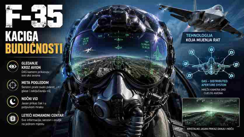 Kako funkcioniše kaciga pilota aviona F-35: Tehnologija zbog koje pilot može „gledati kroz avion“