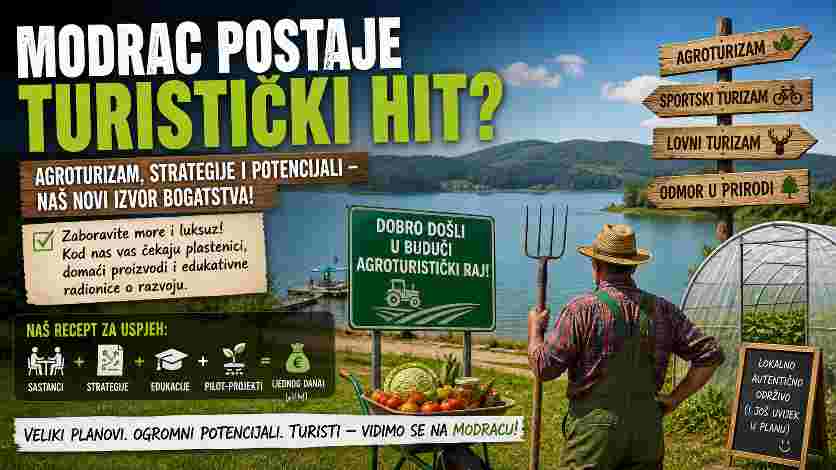 Turistička vizija Jezera Modrac: Umjesto ležaljki i suncobrana – plastenici i motike, umjesto kupanja u jezeru – kupanje i znoju
