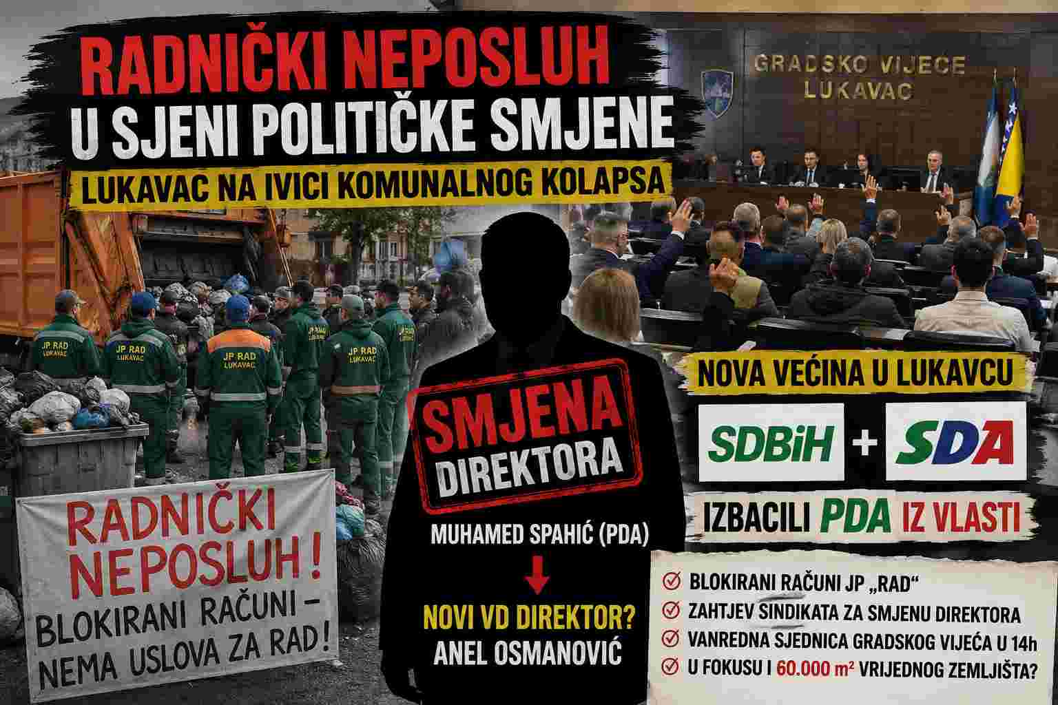 Politički obračun preko JP „Rad“? Smjena direktora usred komunalne krize potresa Lukavac