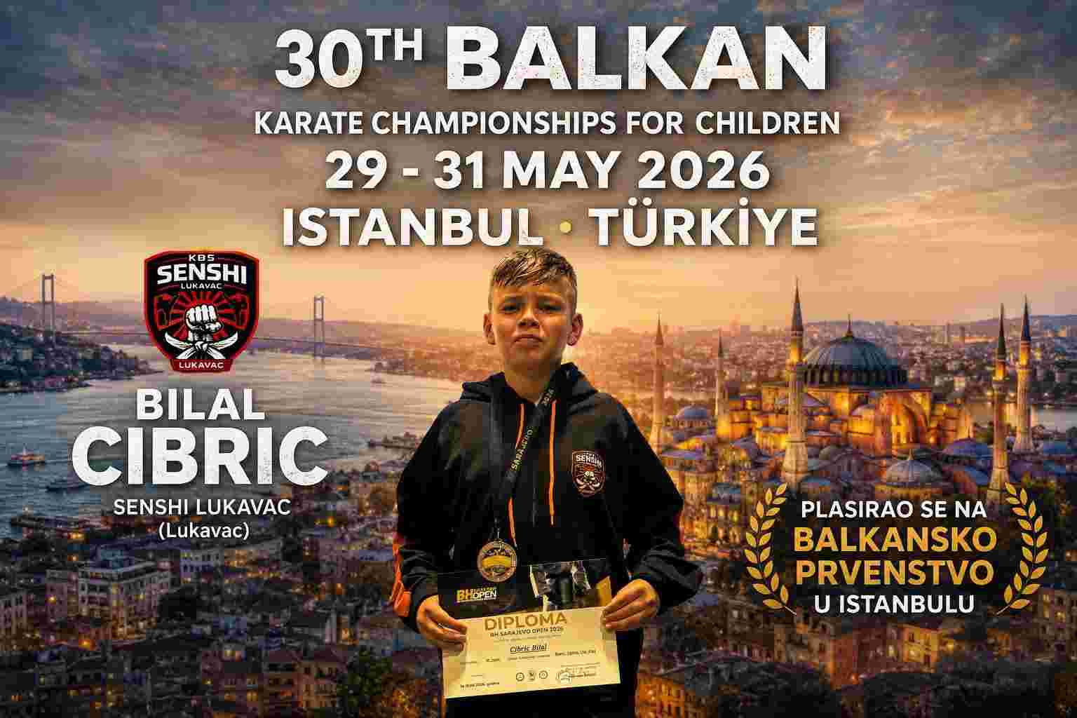 Bilal Cibrić iz KBS “Senshi” Lukavac izborio nastup na Balkanskom prvenstvu u Istanbulu