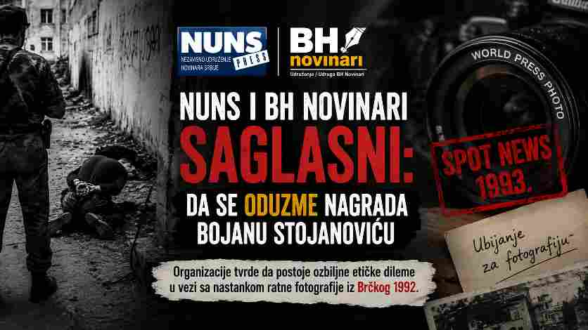 NUNS i BH Novinari saglasni: Da se oduzme nagrada Bojanu Stojanoviću