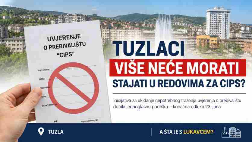 Tuzlaci više neće morati stajati u redovima za CIPS?