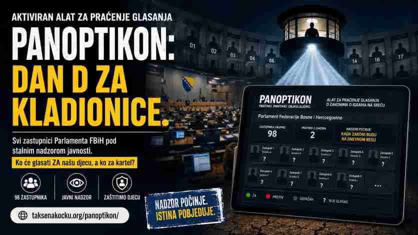 PANOPTIKON: Pokrenut alat za praćenje glasanja zastupnika o zakonima o igrama na sreću