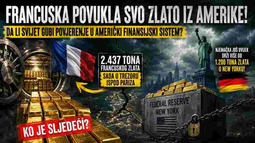 Francuska je vratila svo svoje zlato iz Amerike – pitanje koje sada zabrinjava finansijski svijet glasi: Ko je sljedeći?