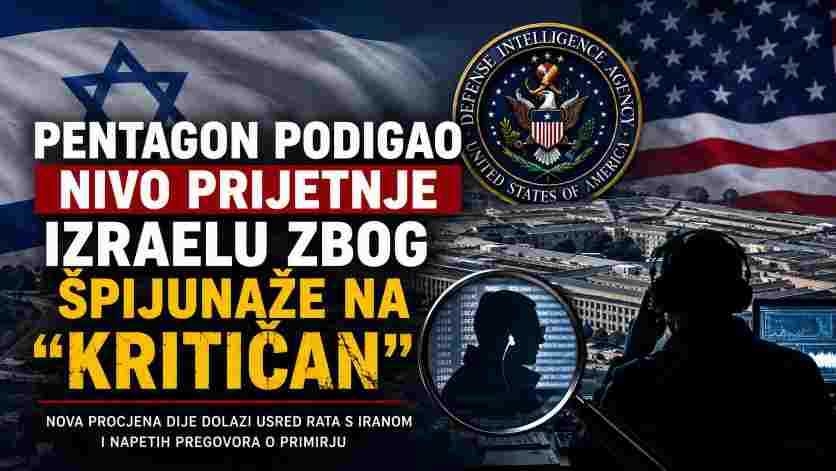 Pentagon podigao nivo prijetnje zbog izraelskog špijuniranja na „kritičan“