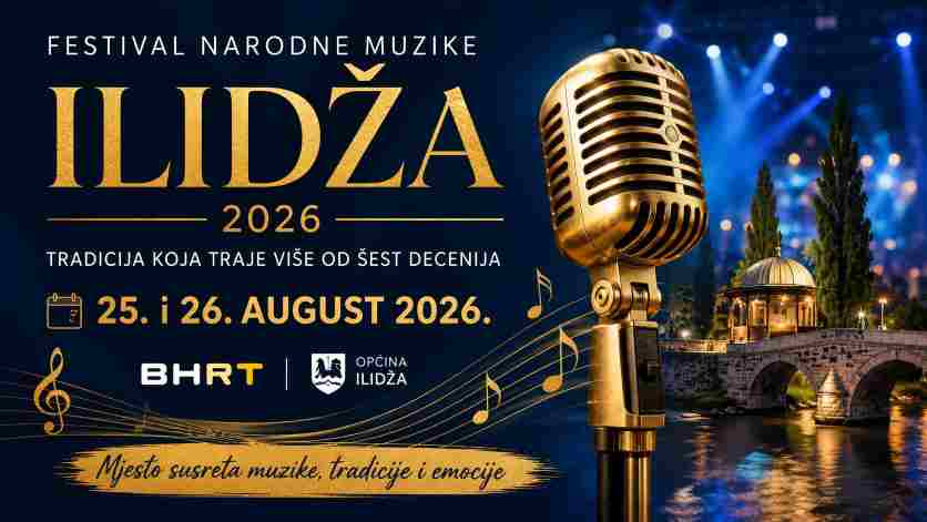 FESTIVAL NARODNE MUZIKE ILIDŽA 2026: Dvije večeri vrhunske muzike 25. i 26. augusta