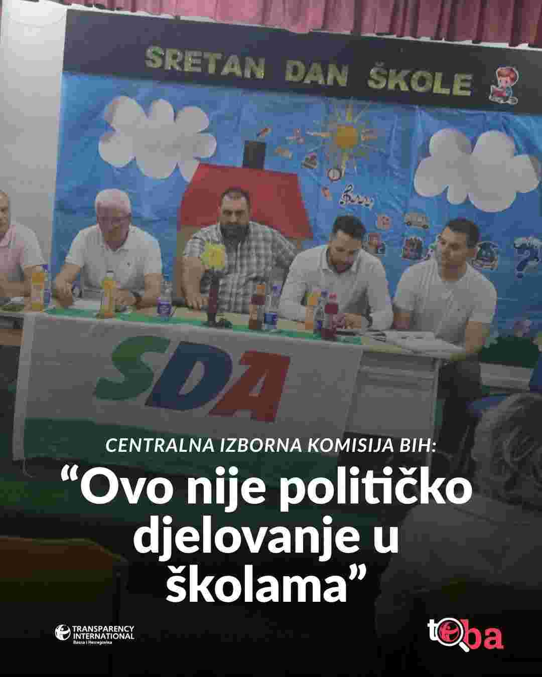 TI BiH: CIK odbio kazniti SDA zbog političkog skupa u prostorijama škole