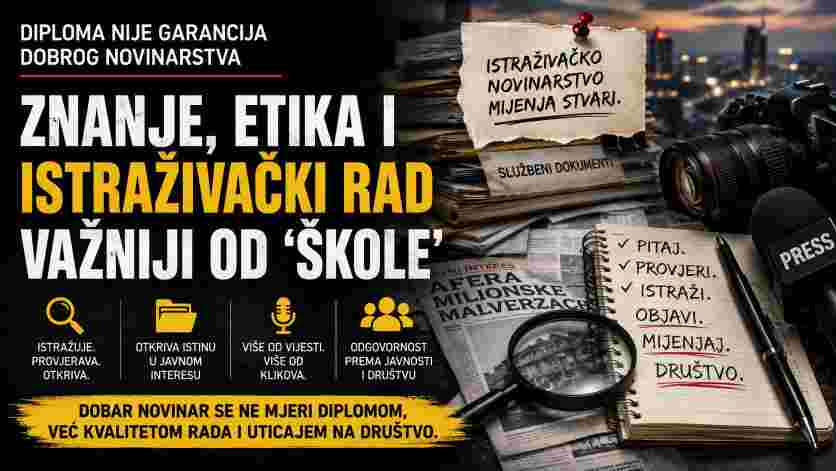Diploma nije garancija dobrog novinarstva: Zašto su znanje, etika i istraživački rad važniji od „škole“