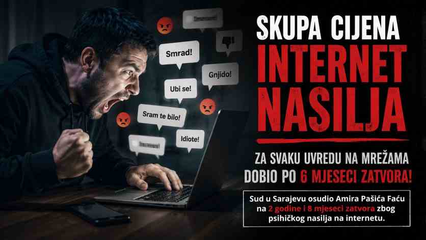 Internet nasilje dobilo sudski epilog: Faći izrečena zatvorska kazna