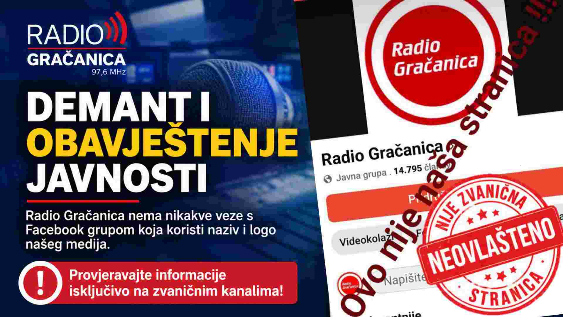 Radio Gračanica se ogradila od Facebook grupe koja neovlašteno koristi njen naziv i logo