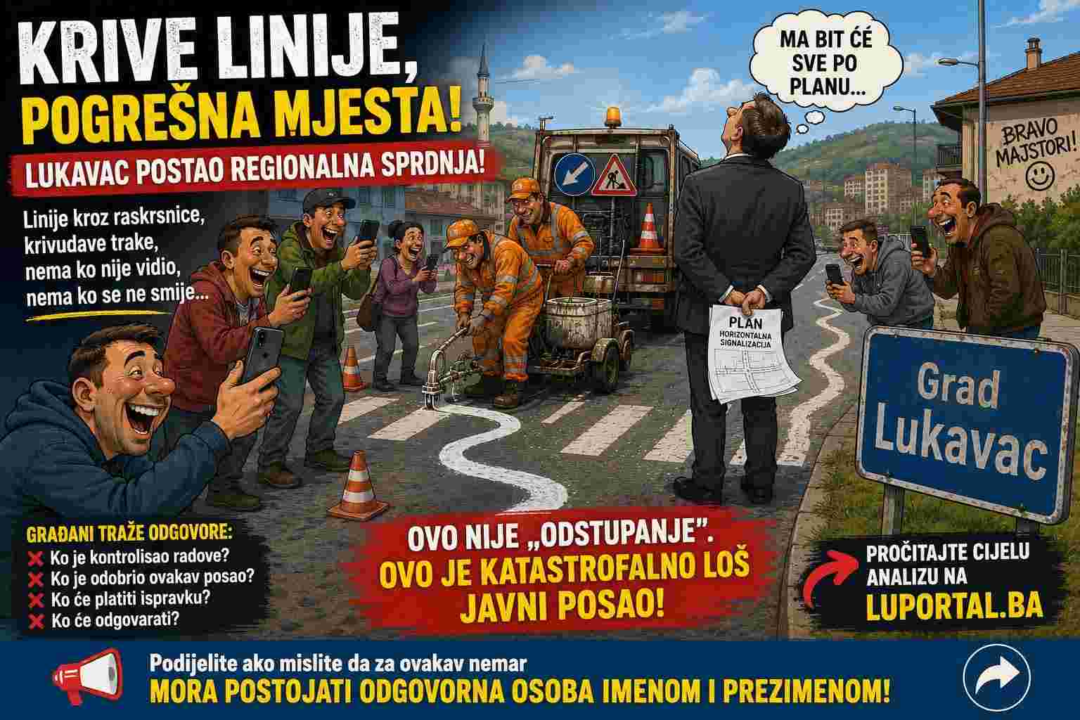 Lukavačke krive linije postale regionalna sprdnja: Ko će odgovarati za katastrofalno loše izvedene javne radove?