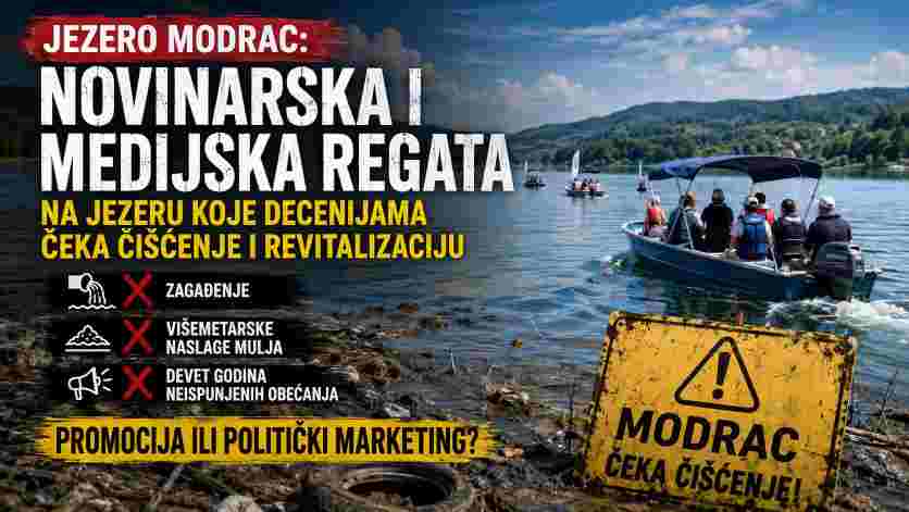 Jezero Modrac: Novinarska i medijska regata na jezeru koje decenijama čeka čišćenje i revitalizaciju