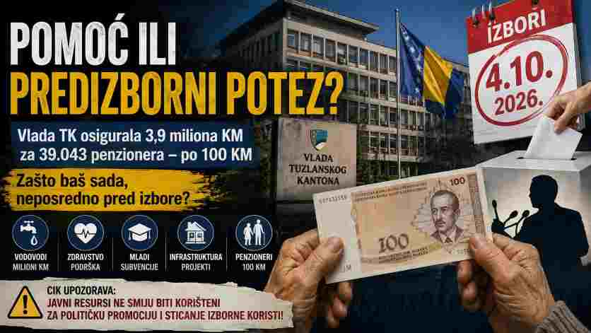 3,9 miliona KM za penzionere pred izbore: Socijalna mjera ili predizborna kupovina glasova?