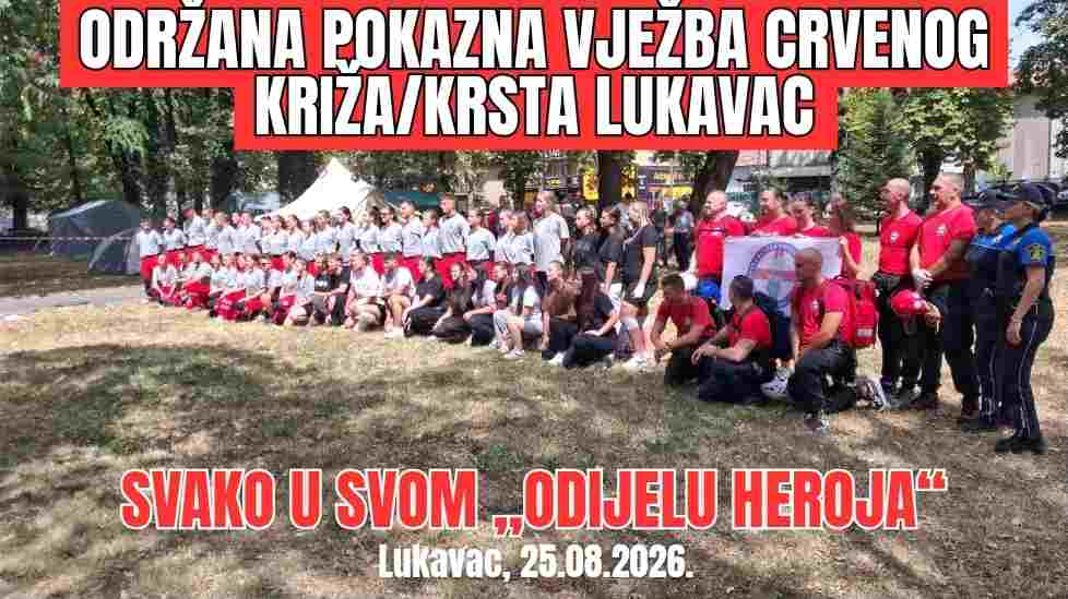 Mladi volonteri u odijelu heroja: Održana još jedna pokazna vježba Crvenog križa/krsta u Lukavcu – FOTO/VIDEO