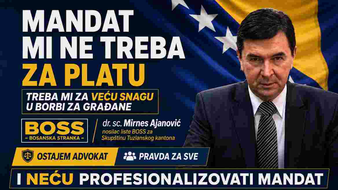 Mirnes Ajanović: Ako budem izabran, poslanički mandat u Skupštini TK neću profesionalizovati
