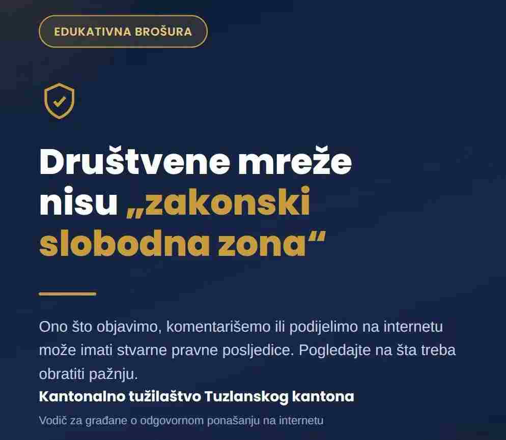 Društvene mreže nisu „zakonski slobodna zona“: Tužilaštvo TK upozorava na sedam situacija
