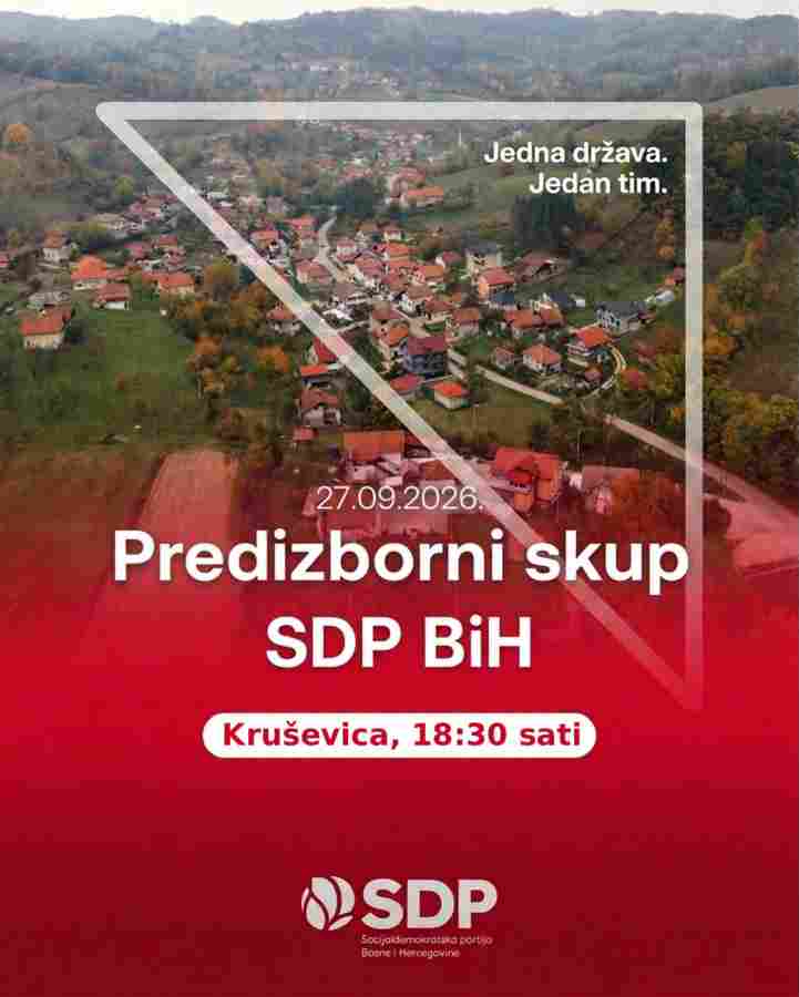 SDP BiH 27. septembra održava predizborni skup u Kruševici