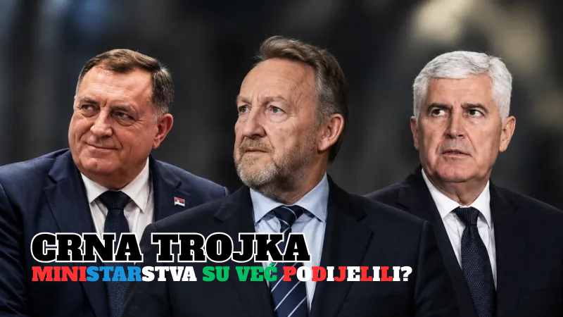 „CRNA TROJKA“ VEĆ DIJELI MINISTARSTVA: ČOVIĆ, DODIK I IZETBEGOVIĆ PRAVE RAČUNICU ZA NOVU VLAST U BIH