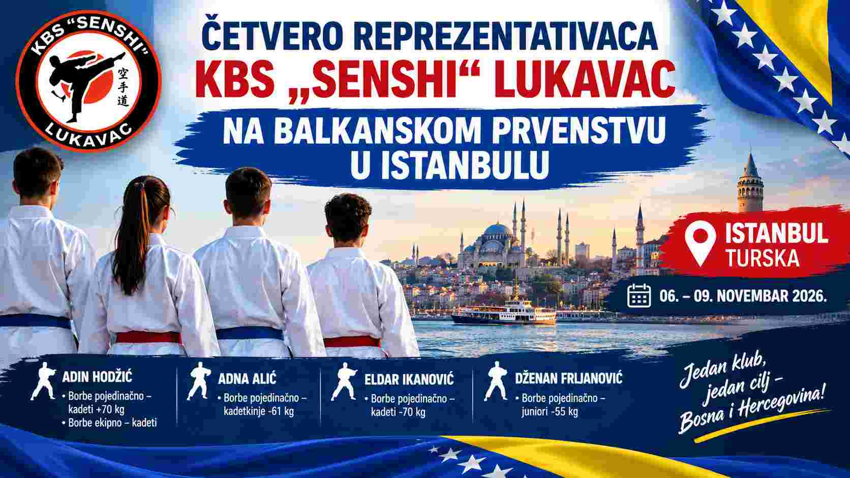 ČETVERO REPREZENTATIVACA KBS „SENSHI“ LUKAVAC NA BALKANSKOM PRVENSTVU U ISTANBULU
