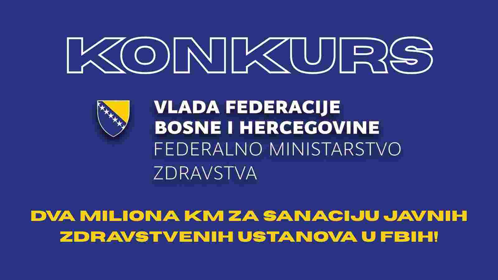 Dva miliona KM za sanaciju javnih zdravstvenih ustanova u FBiH