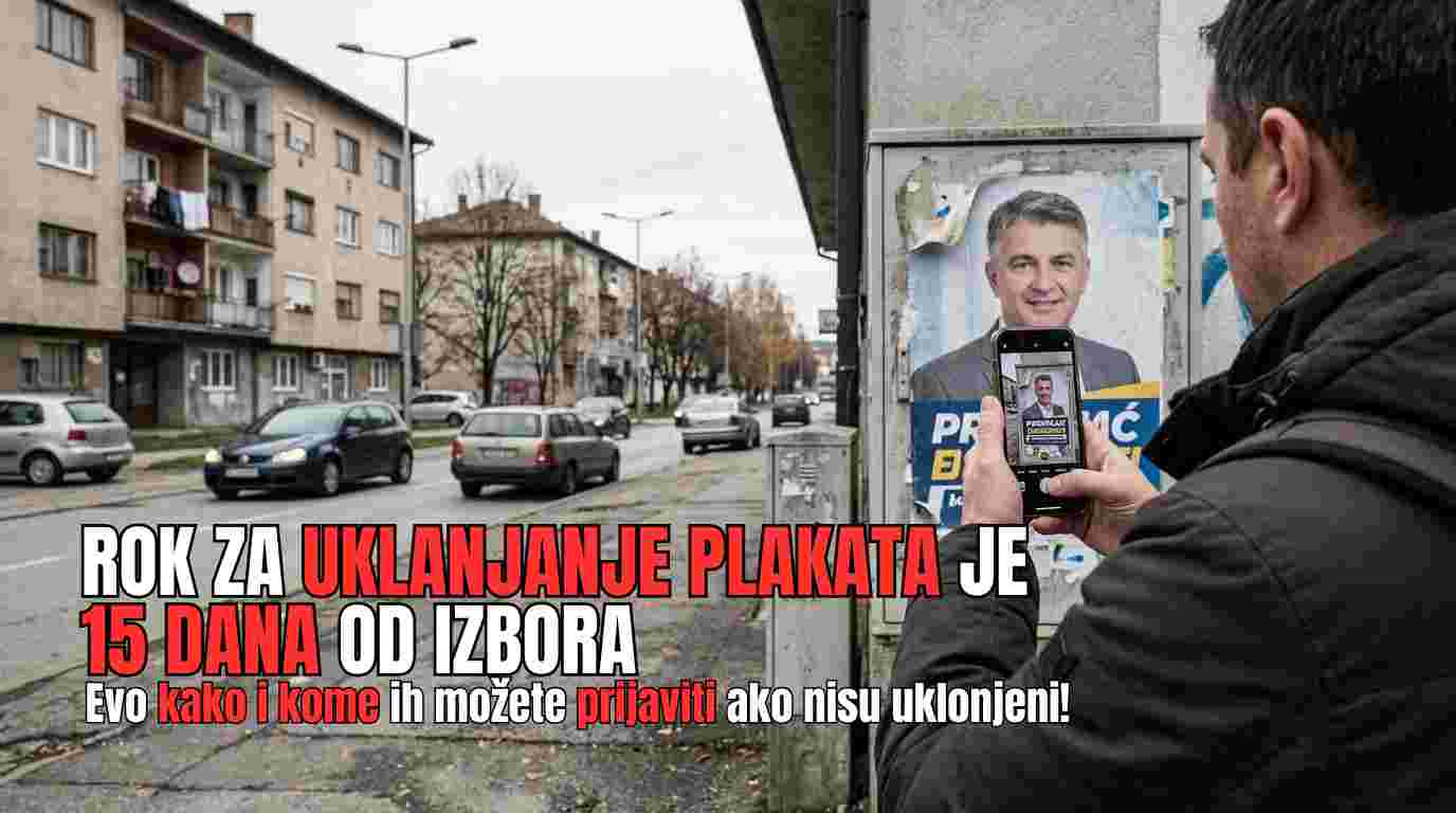 AKO PREDIZBORNI PLAKATI OSTANU DUŽE OD 15 DANA NAKON IZBORA GRAĐANI IH MOGU PRIJAVITI GIK-U LUKAVAC I CIK-U BIH